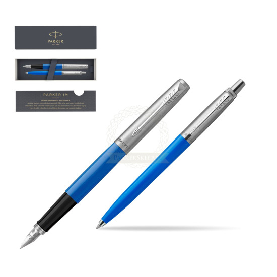 Parker Jotter Originals Blue CT Fountain Pen + Ballpoint Pen in a Gift Box 