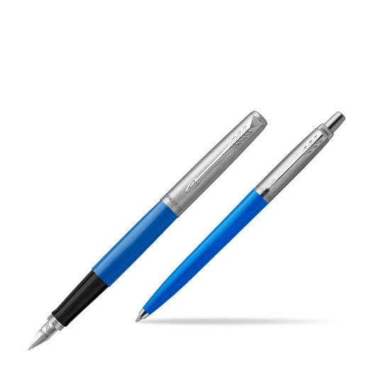 Parker Jotter Originals Blue CT Fountain Pen + Ballpoint Pen in a Gift Box