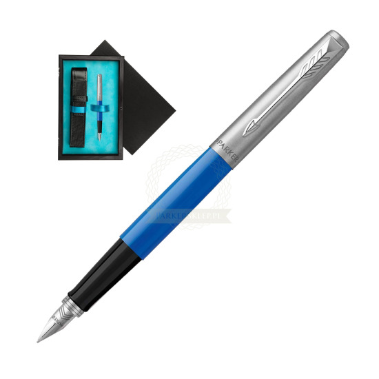 Parker Jotter Originals Blue Fountain Pen in single wooden box Black Single Turquoise