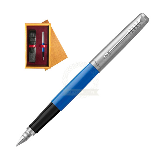 Parker Jotter Originals Blue Fountain Pen in single wooden box Honey Single Maroon