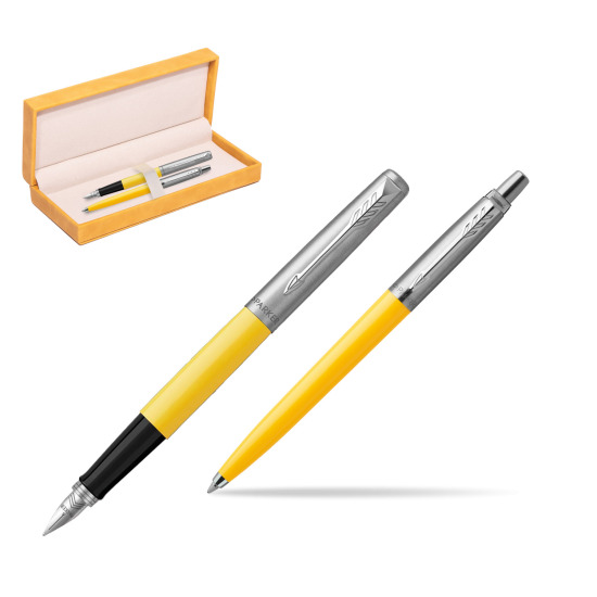 Parker Jotter Originals Yellow CT Pen Penna Stilografica + Penna Pen in a Gift Box in suede box yellow