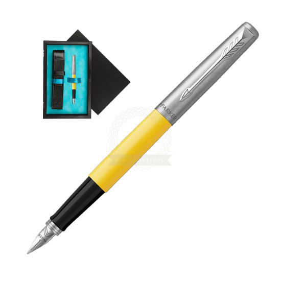 Parker Jotter Originals Yellow Fountain Pen in single wooden box Black Single Turquoise
