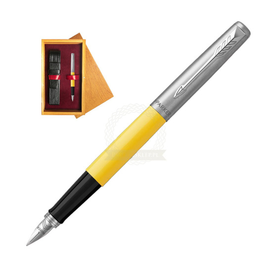 Parker Jotter Originals Yellow Fountain Pen in single wooden box Honey Single Maroon