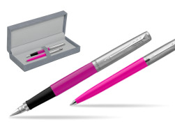 Parker Jotter Originals Magenta CT Pen Penna Stilografica + Penna Pen in a Gift Box in suede box grey
