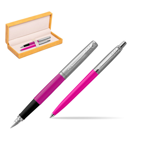 Parker Jotter Originals Magenta CT Pen Penna Stilografica + Penna Pen in a Gift Box in suede box yellow