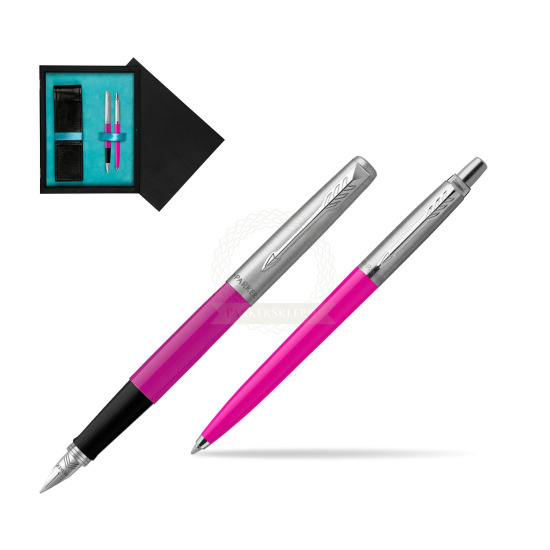 Parker Jotter Originals Magenta CT Pen Penna Stilografica + Penna Pen in a Gift Box in double wooden box Black Double Turquoise