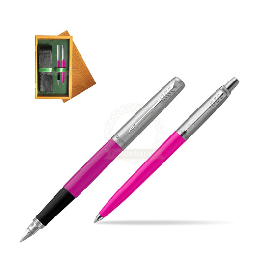 Parker Jotter Originals Magenta CT Pen Penna Stilografica + Penna Pen in a Gift Box in double wooden box Honey Green