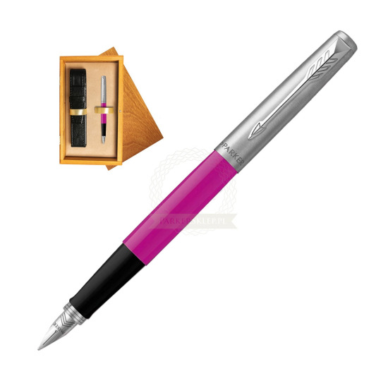 Parker Jotter Originals Magenta CT Pen Penna Stilografica Pen in single wooden box Honey Single Ecru