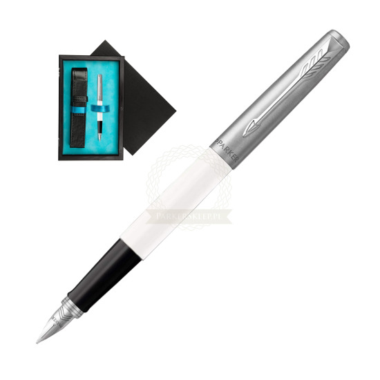 Parker Jotter Originals White Fountain Pen in single wooden box Black Single Turquoise