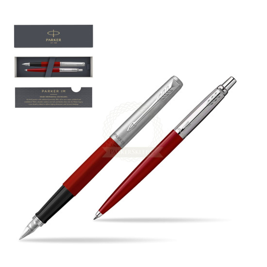 Parker Jotter Originals Red CT Fountain Pen + Ballpoint Pen in a Gift Box 