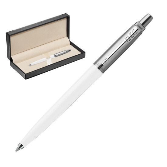 Parker Jotter Originals White Ballpoint Pen in classic box black