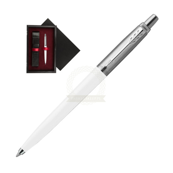 Parker Jotter Originals White Ballpoint Pen in single wooden box Black Single Maroon