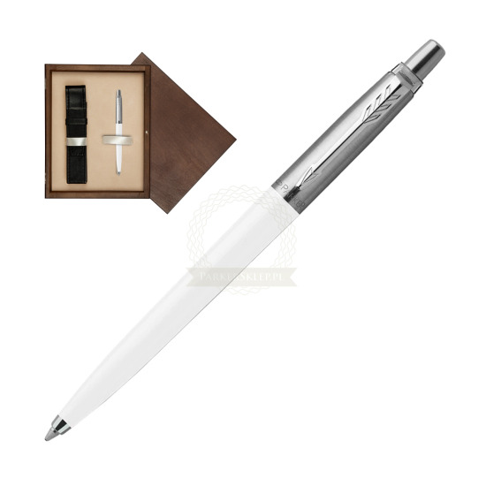 Parker Jotter Originals White Ballpoint Pen in single wooden box Wenge Single Ecru