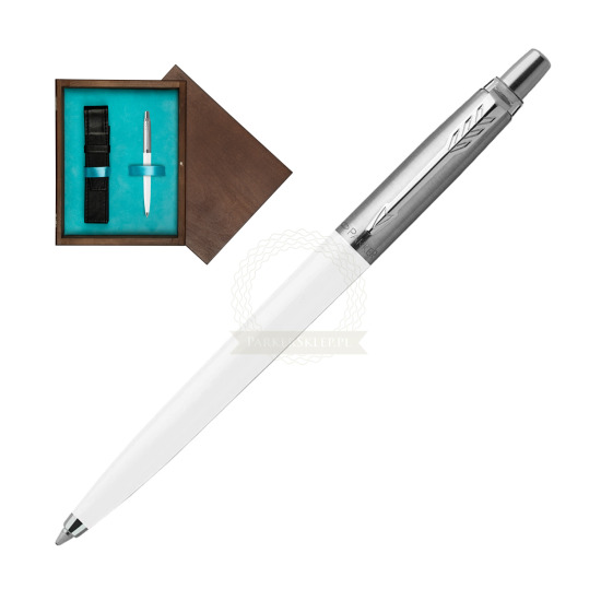 Parker Jotter Originals White Ballpoint Pen in single wooden box Wenge Single Turquoise 