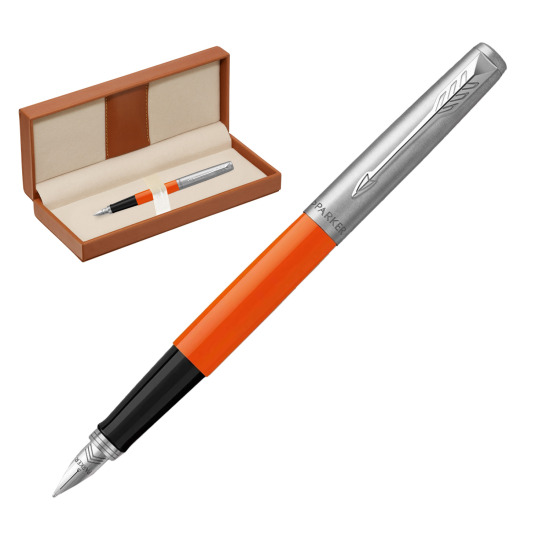 Parker Jotter Originals Orange Fountain Pen  in classic box brown