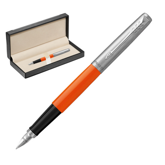 Parker Jotter Originals Orange Fountain Pen in classic box black