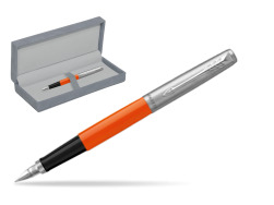 Parker Jotter Originals Orange Fountain Pen in suede box grey