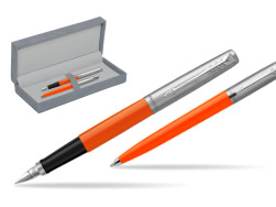 Parker Jotter Originals Orange CT Pen Penna Stilografica + Penna Pen in a Gift Box in suede box grey