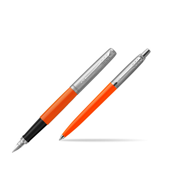Parker Jotter Originals Orange CT Fountain Pen + Ballpoint Pen in a Gift Box