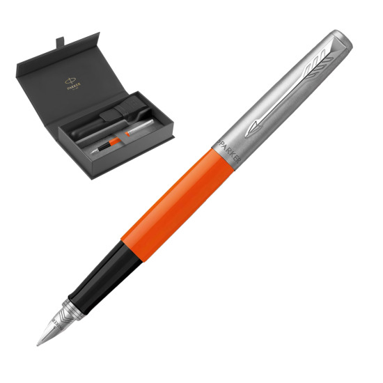 Parker Jotter Originals Orange Fountain Pen in original Parker box, closed case