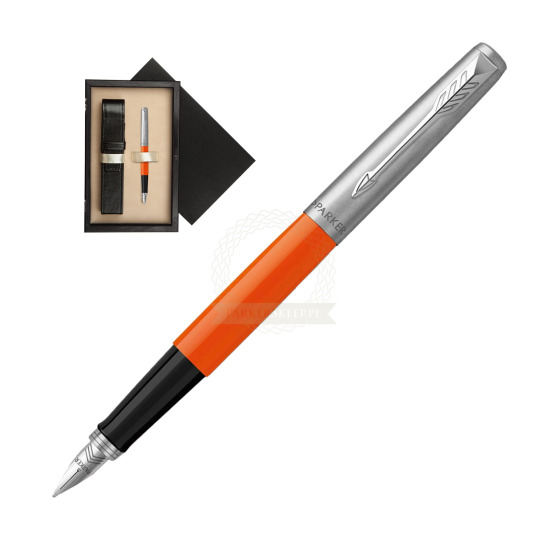 Parker Jotter Originals Orange Fountain Pen in single wooden box Wenge Single Ecru