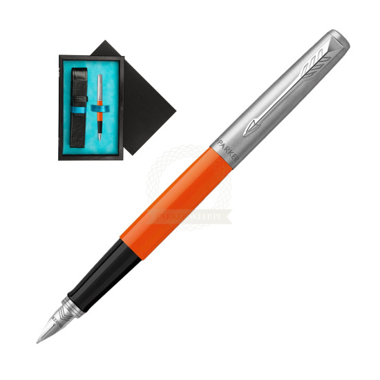 Parker Jotter Originals Orange Fountain Pen in single wooden box Black Single Turquoise