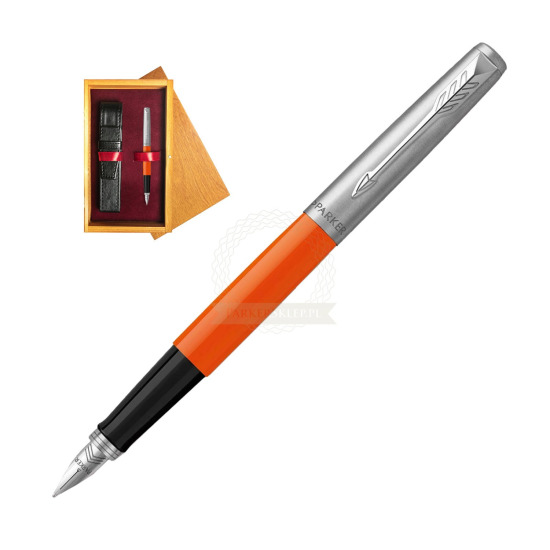 Parker Jotter Originals Orange Fountain Pen in single wooden box Honey Single Maroon
