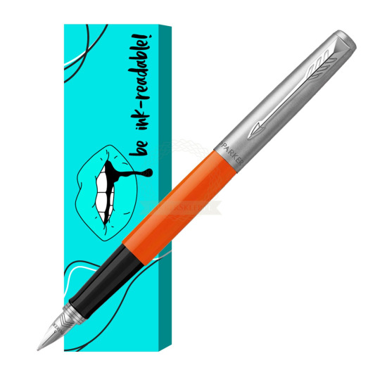 Parker Jotter Originals Orange Fountain Pen in cover Ink-readable
