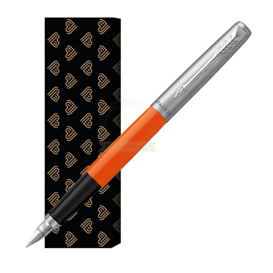 Parker Jotter Originals Orange Fountain Pen in cover Golden Hearts