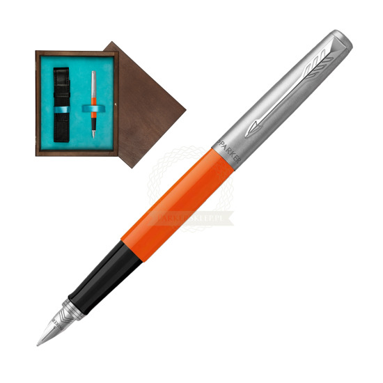Parker Jotter Originals Orange Fountain Pen in single wooden box Wenge Single Turquoise 