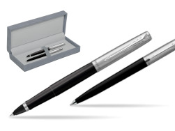 Parker Jotter Originals Black CT Pen Penna Roller + Penna Pen in a Gift Box in suede box grey