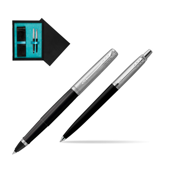 Parker Jotter Originals Black CT Pen Penna Roller + Penna Pen in a Gift Box in double wooden box Black Double Turquoise