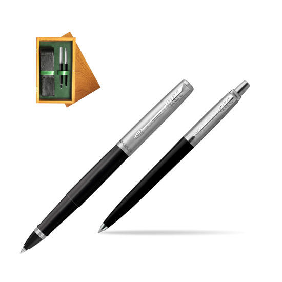 Parker Jotter Originals Black CT Pen Penna Roller + Penna Pen in a Gift Box in double wooden box Honey Green