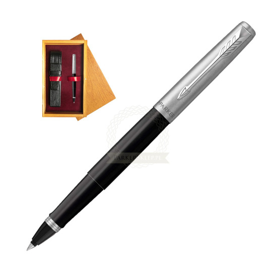 Parker Jotter Originals Black CT Rollerball Pen in single wooden box Honey Single Maroon