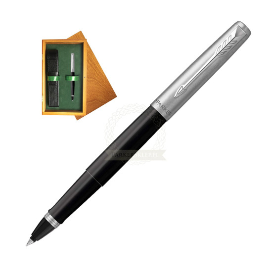 Parker Jotter Originals Black CT Rollerball Pen in single wooden box Honey Single Green
