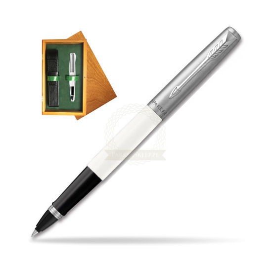 Parker Jotter Originals white Rollerball Pen in single wooden box Honey Single Green