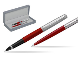 Parker Jotter Originals Red CT Pen Penna Roller + Penna Pen in a Gift Box in suede box grey