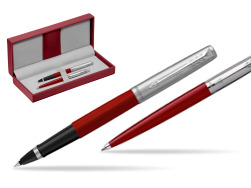 Parker Jotter Originals Red CT Roller + Stylo-bille in a Gift Box in the red leather box