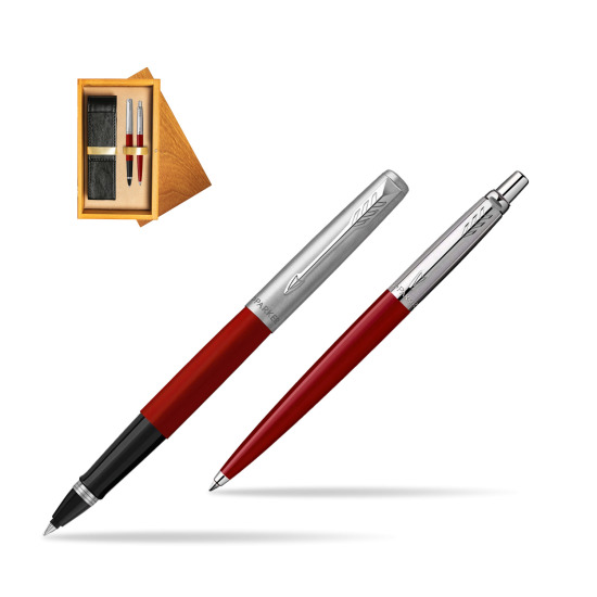 Parker Jotter Originals Red CT Pen Penna Roller + Penna Pen in a Gift Box in double wooden box Honey Double Ecru