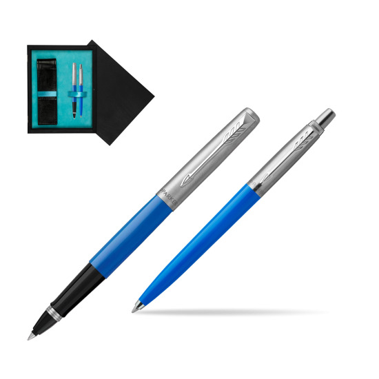 Parker Jotter Originals Blue CT Pen Penna Roller + Penna Pen in a Gift Box in double wooden box Black Double Turquoise