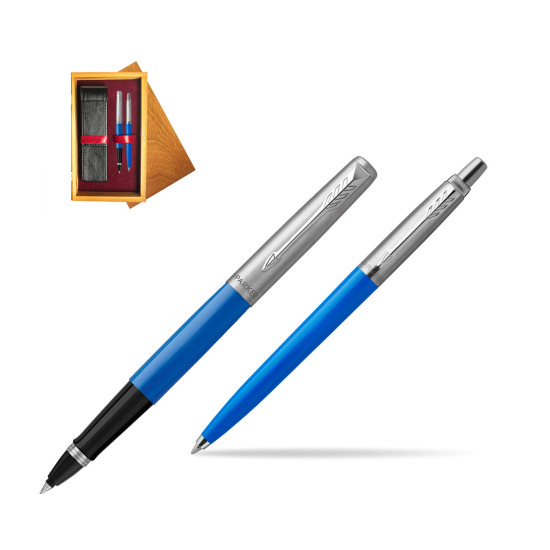 Parker Jotter Originals Blue CT Pen Penna Roller + Penna Pen in a Gift Box in double wooden box Honey Double Maroon