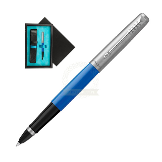 Parker Jotter Originals Blue CT Rollerball Pen in single wooden box Black Single Turquoise