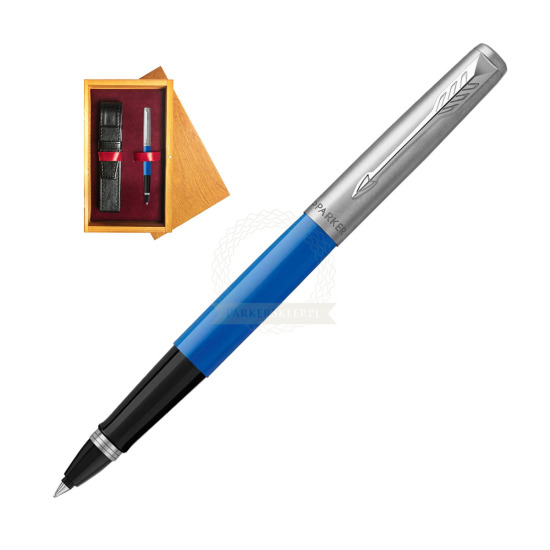 Parker Jotter Originals Blue CT Rollerball Pen in single wooden box Honey Single Maroon