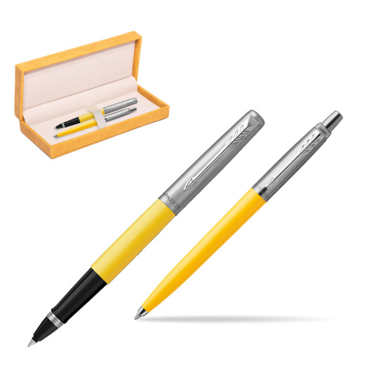 Parker Jotter Originals Yellow CT Pen Penna Roller + Penna Pen in a Gift Box in suede box yellow