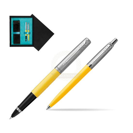 Parker Jotter Originals Yellow CT Pen Penna Roller + Penna Pen in a Gift Box in double wooden box Black Double Turquoise