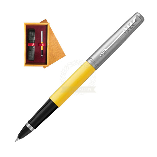 Parker Jotter Originals Yellow CT Rollerball Pen in single wooden box Honey Single Maroon