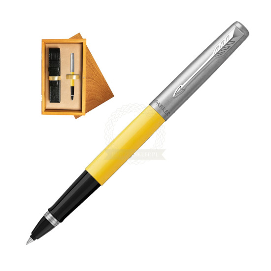 Parker Jotter Originals Yellow CT Rollerball Pen in single wooden box Honey Single Ecru