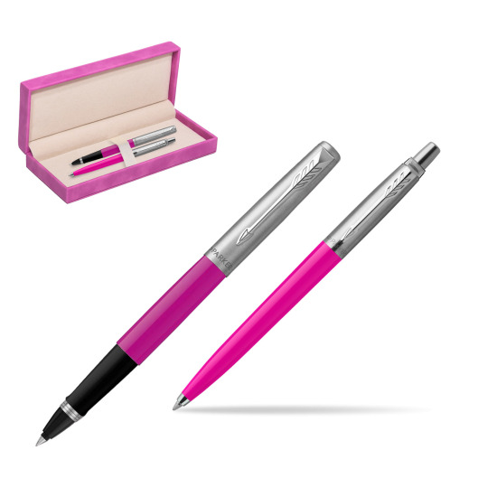 Parker Jotter Originals Magenta CT Pen Penna Roller + Penna Pen in a Gift Box in suede box fuchsia