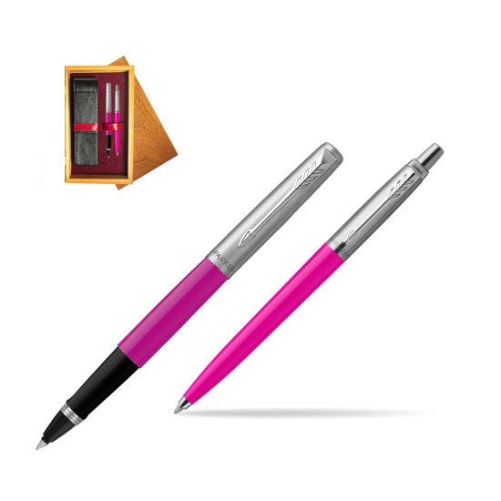 Parker Jotter Originals Magenta CT Pen Penna Roller + Penna Pen in a Gift Box in double wooden box Honey Double Maroon