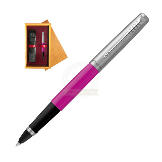 Parker Jotter Originals Magenta Rollerball Pen in single wooden box Honey Single Maroon